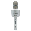 Mikrofon karaoke Bluetooth na baterie s USB kabelem - Stříbrný