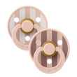 Bibs Studio Colour Block dudlíky kaučuk 2 ks 0 - 6 měsíců - Blush mix