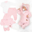 Pletená sada oblečení pro miminko Star 5dílná růžová Baby Nellys - Vel. 62