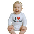 Body s potiskem New Baby I love Mum and Dad  - vel. 50