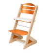 Dětská rostoucí židle Jitro Plus PŘÍRODNÍ VÍCEBAREVNÁ - Třešeň + lněný podsedák