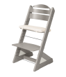 Dětská rostoucí židle Jitro Plus Šedá - Bílý klín + lněný