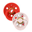 Dudlíky Moomin Colour kaučuk 0-6 m 2 ks Bibs  - Dancing Candy Apple Mix