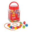 Dřevěné navlékací korálky v dóze Bigjigs Toys