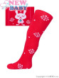 Vánoční bavlněné punčocháčky New Baby Červené s vločkami a kočičkou - Vel. 92 (18-24 m)