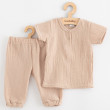 Kojenecká mušelínová souprava tričko a kalhoty beige New Baby - Vel. 56 (0-3m) 