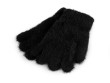 Dětské pletené rukavice chlupaté - Černá