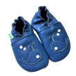 Kožené capáčky Barefoot Vel. XXL (2-3 roky) Hopi Hop - Velryba Bublík modré