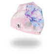 Čepice podšitá Outlast® - starorůžová modré kytky/růžová baby - Vel. 6 (54-57 cm)
