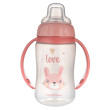 Hrneček tréninkový Cute Animals se silikonovým pítkem 320 ml Canpol babies - Zajíc