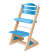 Dětská rostoucí židle Jitro Plus PŘÍRODNÍ VÍCEBAREVNÁ - Sv. modrá + sv. modrý p.