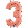 Foliový balonek - Nafukovací číslice Rose Gold 66 cm - 3