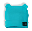 Zimní žebrovaná čepice s oušky Color Turquoise tyrkysová Esito  - Vel. 32