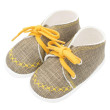 Kojenecké capáčky tenisky New Baby jeans mustard - Vel. 3-6 m