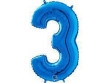 Fóliový balónek modrá 66 cm číslice - 3
