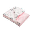 Dětská deka z Minky s výplní New Baby 80x102 cm - Medvídci růžová