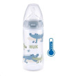 Kojenecká láhev NUK FC+Temperature Control 300 ml BOX-Flow Control savička - Blue