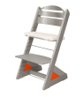 Dětská rostoucí židle Jitro Plus Šedá - Oranžový klín + lněný