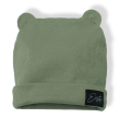 Zimní žebrovaná čepice s oušky Color Sage zelená Esito  - Vel. 32