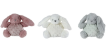 Zajíček plyšový 16 cm s texturou s chrastítkem 3 barvy 0 m+ Mini Club - Růžová