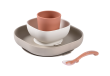 Jídelní sada silikonová 4-dílná Beaba - Terracotta