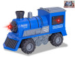 Lokomotiva 22,5 cm 1:16 na setrvačník na baterie se světlem a zvukem - Modrá