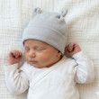 Kojenecká nasazovací bavlněná čepice s oušky Šedá Babyservice - Vel. 50