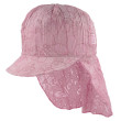 Lehká dívčí kšiltovka se záclonkou růžová kvítí RDX - Vel. 48