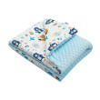 Dětská deka z Minky s výplní New Baby 80x102 cm - Medvídci modrá 
