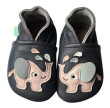 Kožené capáčky Barefoot Vel. XXL (2-3 roky) Hopi Hop - Sloník šedo - růžový