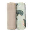 Přikrývka bambusová mušelínová 2 ks 120 x 120 cm Misty Petite&Mars - Whale Song