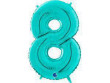 Fóliový balónek modrá Tiffany 66 cm číslice - 8