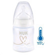 NUK First Choice láhev s kontrolou teploty 150 ml - Bílá srdce