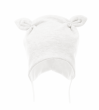 Čepice kojenecká zavazovací 2rohá MKCool - Vel. 1 Bílý melír