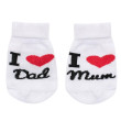 Kojenecké bavlněné ponožky New Baby I Love Mum and Dad Bílé - Vel. 62