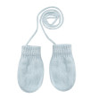 Pletené rukavičky se šňůrkou 9 - 12 měsíců - Sv. modré