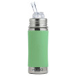 Nerezová láhev s brčkem s membránou 325 ml Pura - Moss