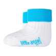 Ponožky froté Outlast® Bílá/tyrkys - Vel. 20-24 (14-16 cm)