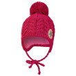 Čepice pletená zavazovací copánky LA Outlast ® Růžová - Vel. 3 (42 - 44 cm)