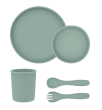 Jídelní sada 5-dílná Platinum Silicone KikkaBoo - Sage