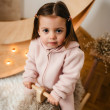 Merino dětská fleecová bunda růžová Eevi - Vel. 68/74