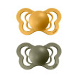 Bibs dudlíky silikon ortodonické 2 ks Couture 0-6 měsíců - Honey-bee-olive 