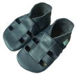Kožené capáčky sandálky barefoot Vel. XL (18-24 měs.) Hopi Hop - Šedo-modré