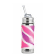 Nerezová láhev s brčkem 325 ml Pura - Pink-white