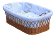 Proutěný košík na miminko Scarlett Mráček - Modrá