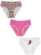 Dívčí bavlněné kalhotky, Strawberry- 3 ks růžová/bílá/mátová - Vel. 110/116