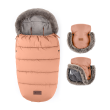 Set zimní fusak Comfy 4v1 + rukavice na kočárek Furry Petite & Mars - Pastel Peach