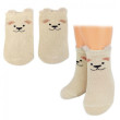 Bavlněné ponožky Pejsek 3D - béžové - 1 pár - Vel. 68-80