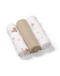Mušelínové plenky Super Soft růžové 3 ks 70x70 cm BabyOno - Medvídek v autě