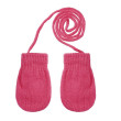 Pletené rukavičky se šňůrkou 9 - 12 měsíců - Růžové